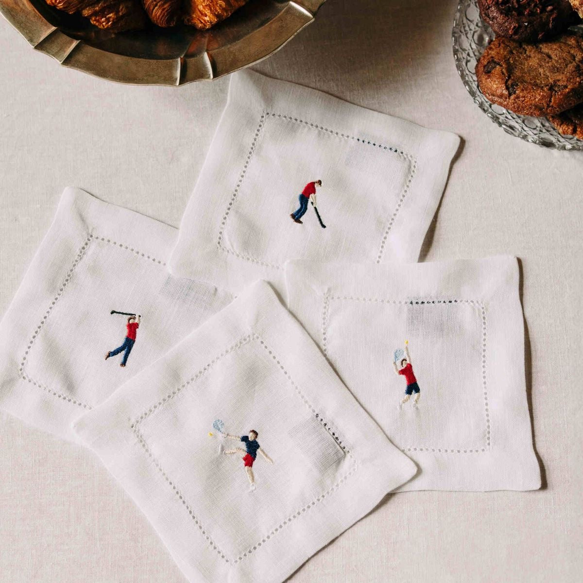 Tennis Racket/Initial Cocktail Napkins